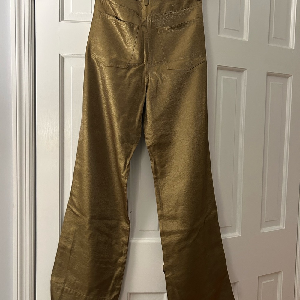 French Connection Gold Flare Jeans